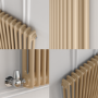 Reggio Elk brown Vertical Double Column Traditional Radiator 1800x470mm 4399 BTU - Cast Iron Style
