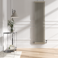 Reggio Linen Vertical Double Column Traditional Radiator 1800x470mm 4399 BTU - Cast Iron Style
