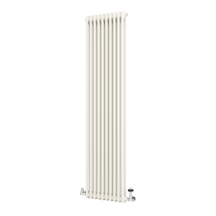 Reggio Linen Vertical Double Column Traditional Radiator 1800x470mm 4399 BTU - Cast Iron Style