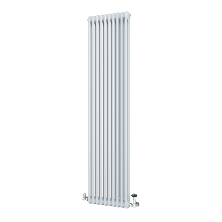 Reggio Salt & Pepper Vertical Double Column Traditional Radiator 1800x470mm 4399 BTU - Cast Iron Style