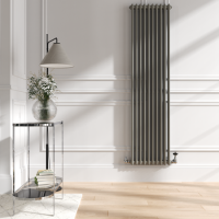 Reggio Smoked Stone Vertical Double Column Traditional Radiator 1800x470mm 4399 BTU - Cast Iron Style