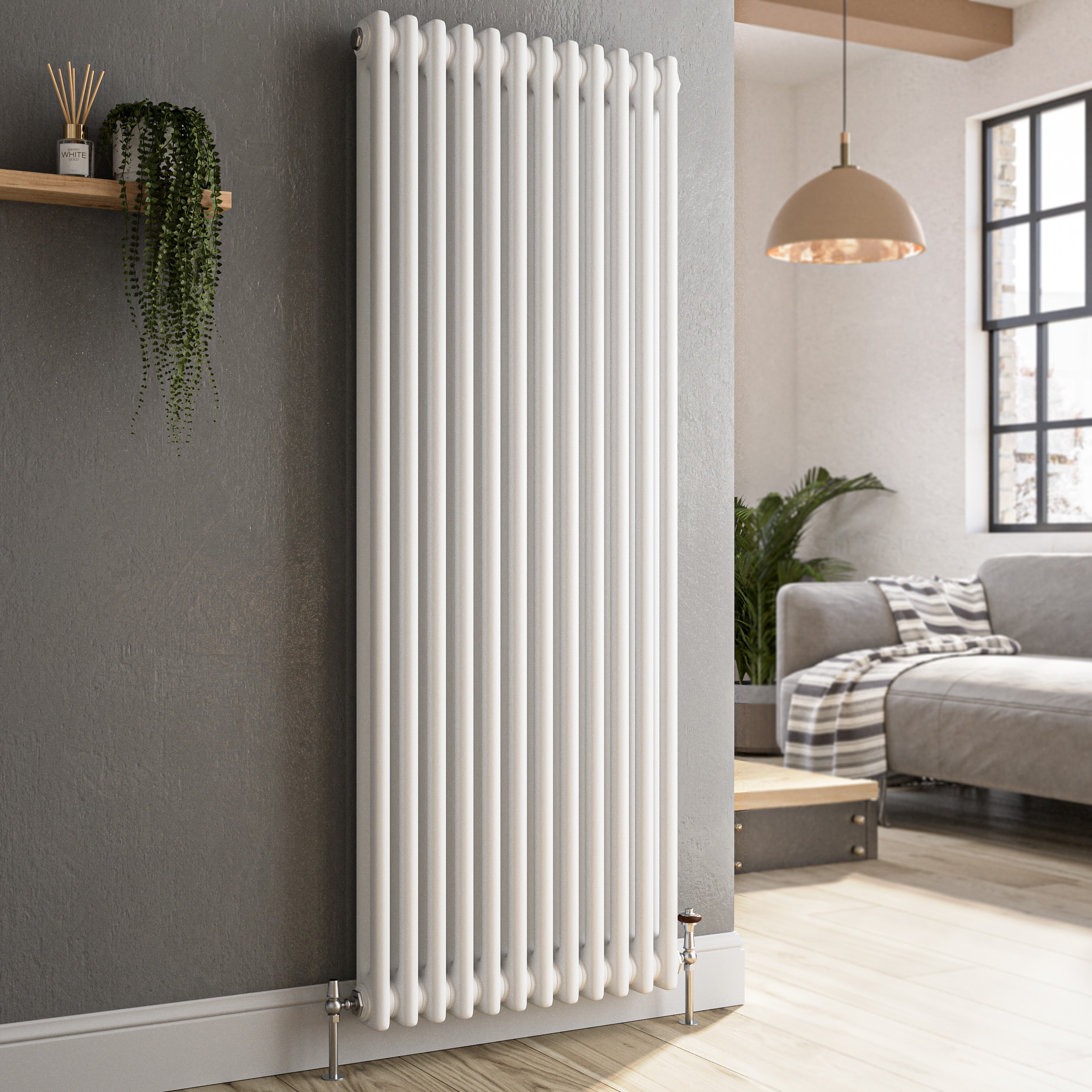 Vertical Double Column Traditional Radiator 1500x560mm 4458 BTU Cast Iron Style