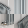 Reggio Salt & Pepper Vertical Double Column Traditional Radiator 1800x560mm 5279 BTU - Cast Iron Style