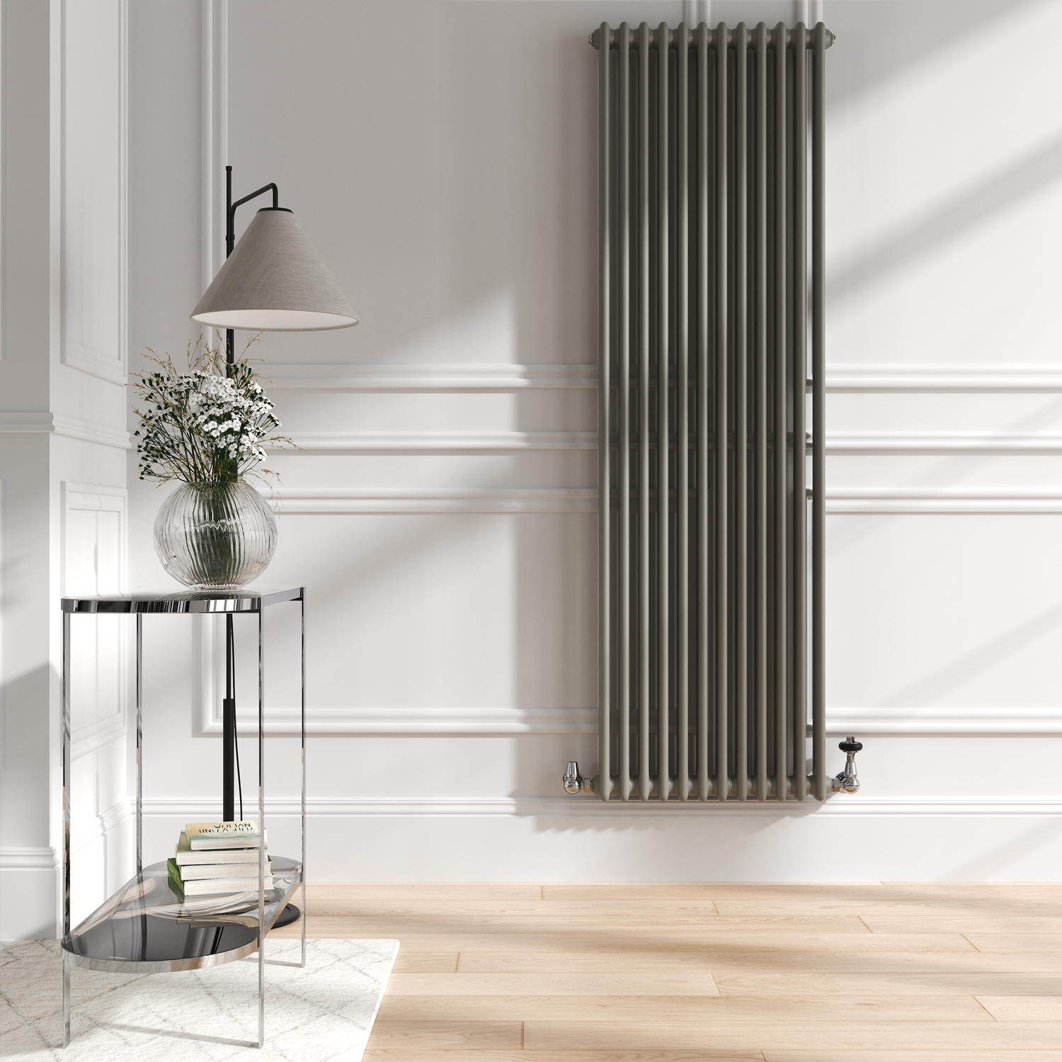 Smoked Vertical Double Column Traditional Radiator 1800x560mm 5279 BTU Cast Iron Style