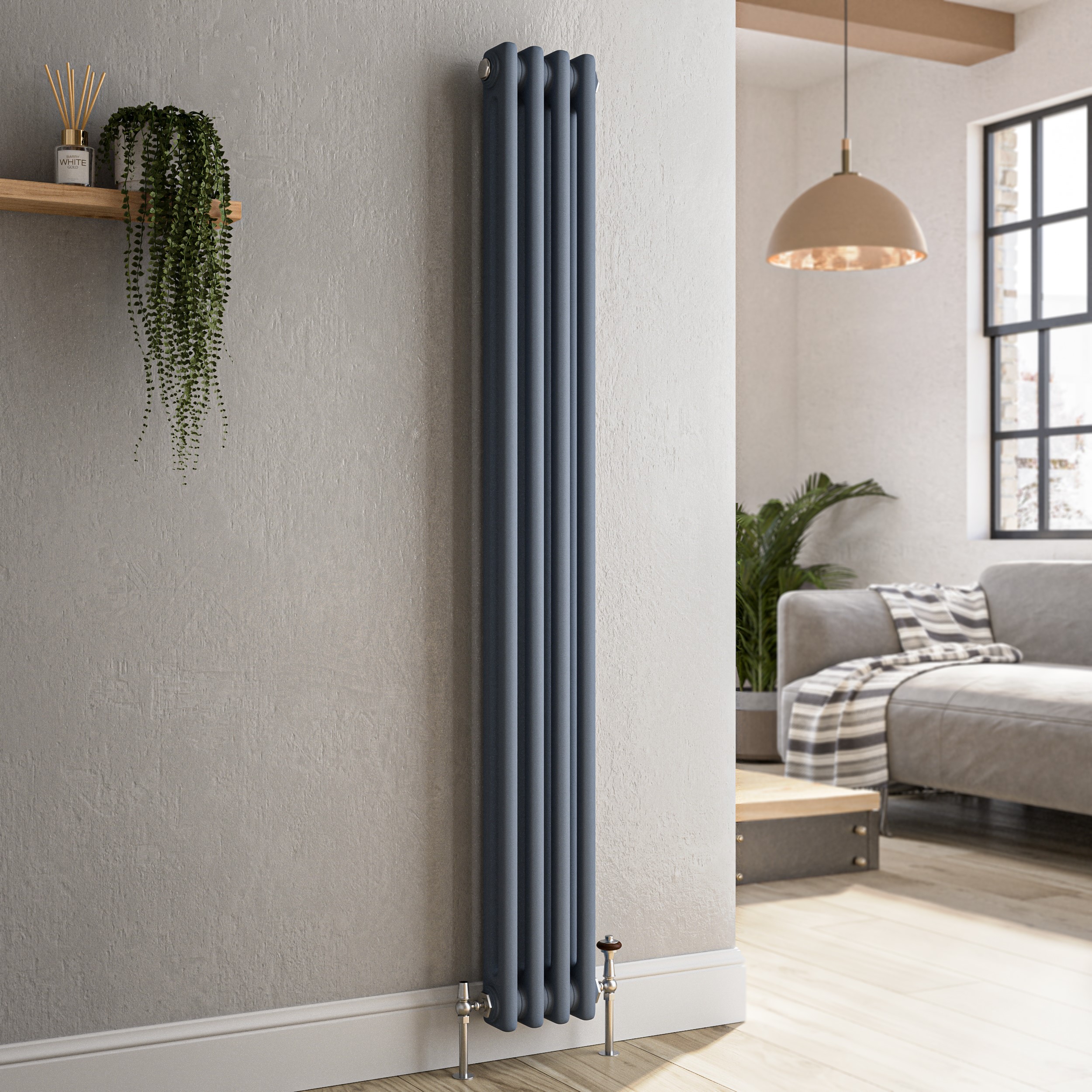 Vertical Double Column Traditional Radiator 1500x200mm 1486 BTU Cast Iron Style