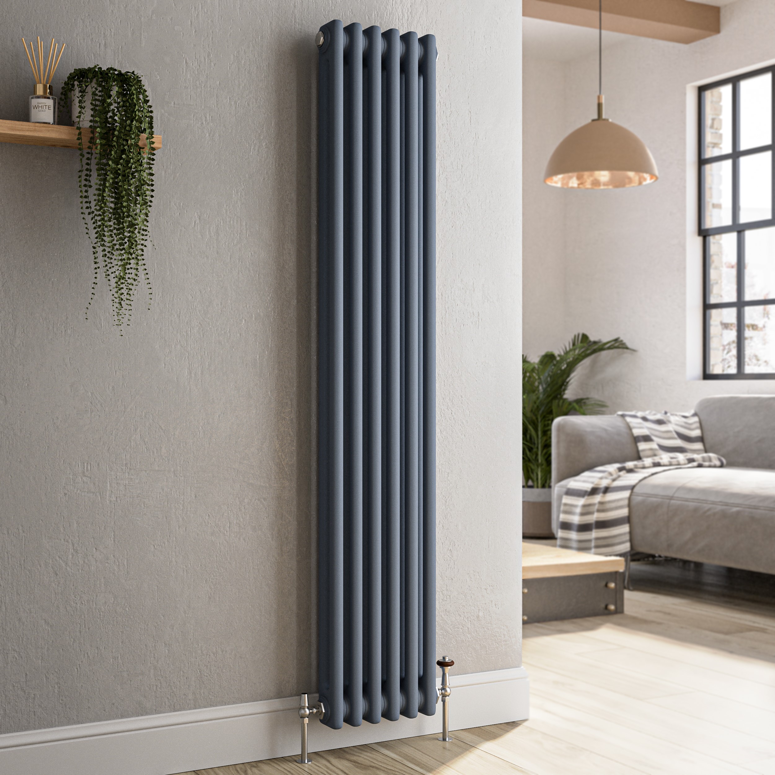 Vertical Double Column Traditional Radiator 1500x290mm 2229 BTU Cast Iron Style