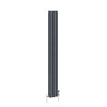 Reggio Anthracite Vertical Triple Column Traditional Radiator 1500x200mm 1875 BTU - Cast Iron Style