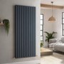 GRADE A2 - Riace Anthracite Vertical Flat Designer Radiator 1600x680mm Double Panel 6145 BTU