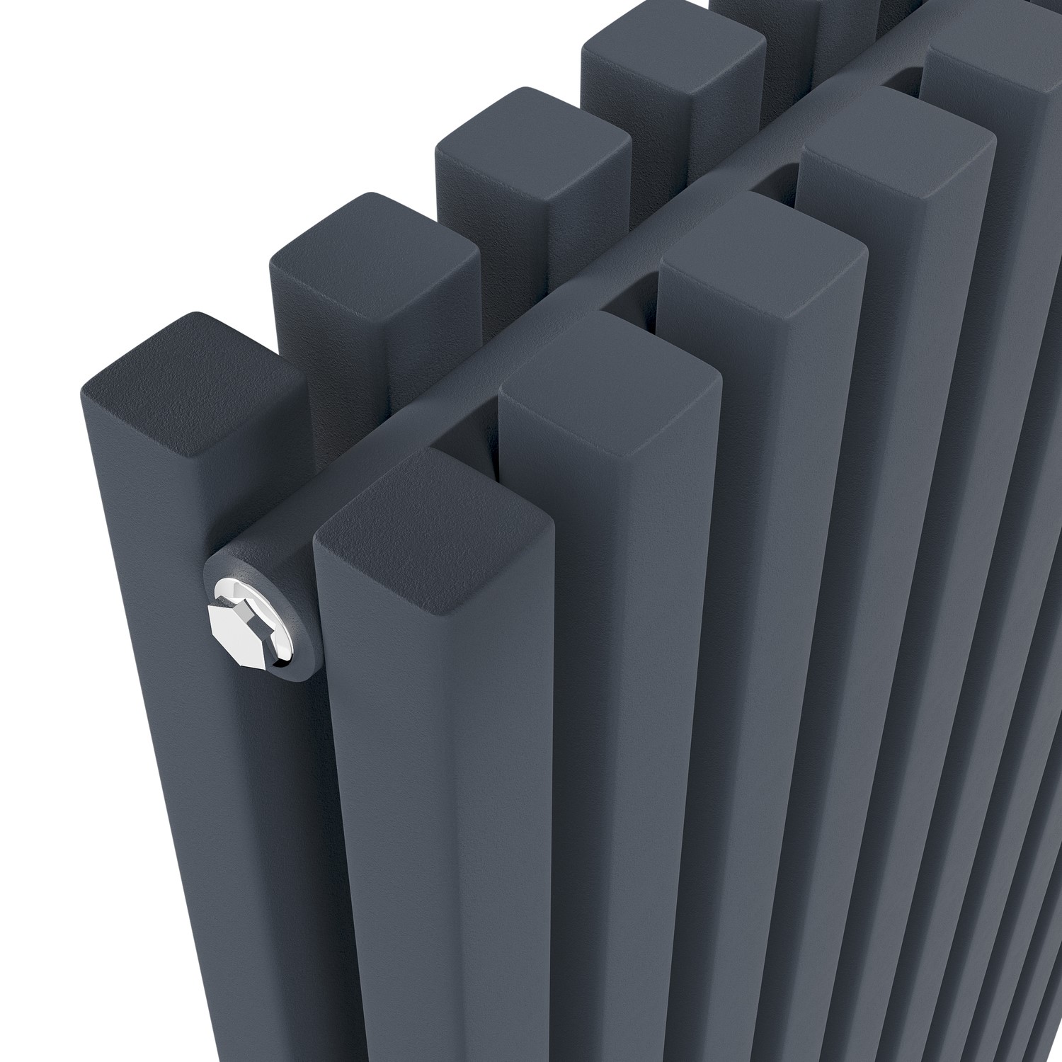 Ravello Anthracite Vertical Square Designer Radiator 1800x450mm Double ...