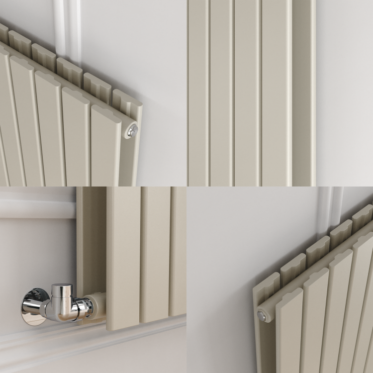 Riace Linen Vertical Flat Designer Radiator 1800x680mm Double Panel 6947 BTU