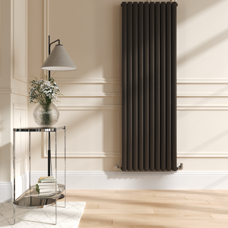 Sorrento Russet Vertical Oval Designer Radiator 1800x590mm Double Panel 6229 BTU