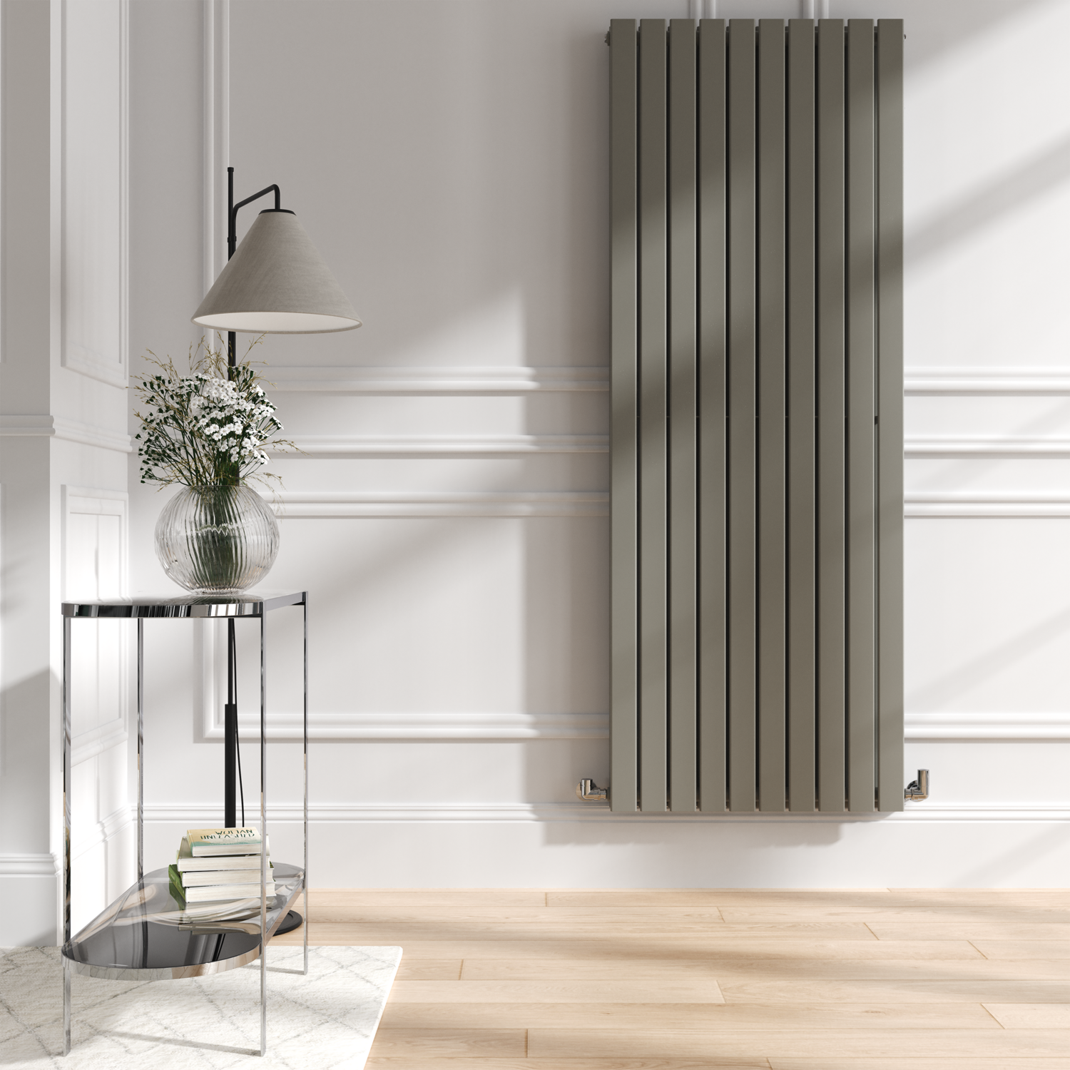 Smoked Vertical Flat Designer Radiator 1800x680mm Double Panel 6947 BTU