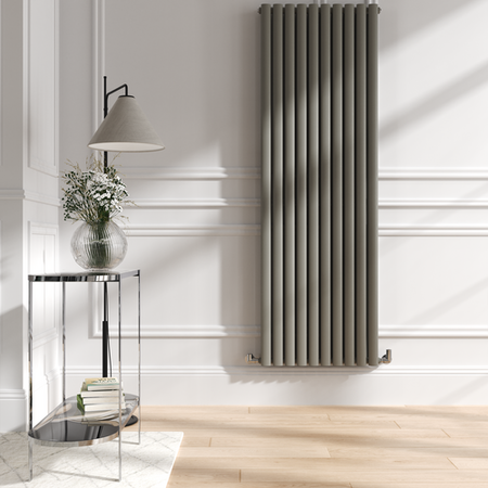 Sol Design Radiator Sorrento Smoked Stone Vertical Oval Designer Radiator 1800x590mm Double ...