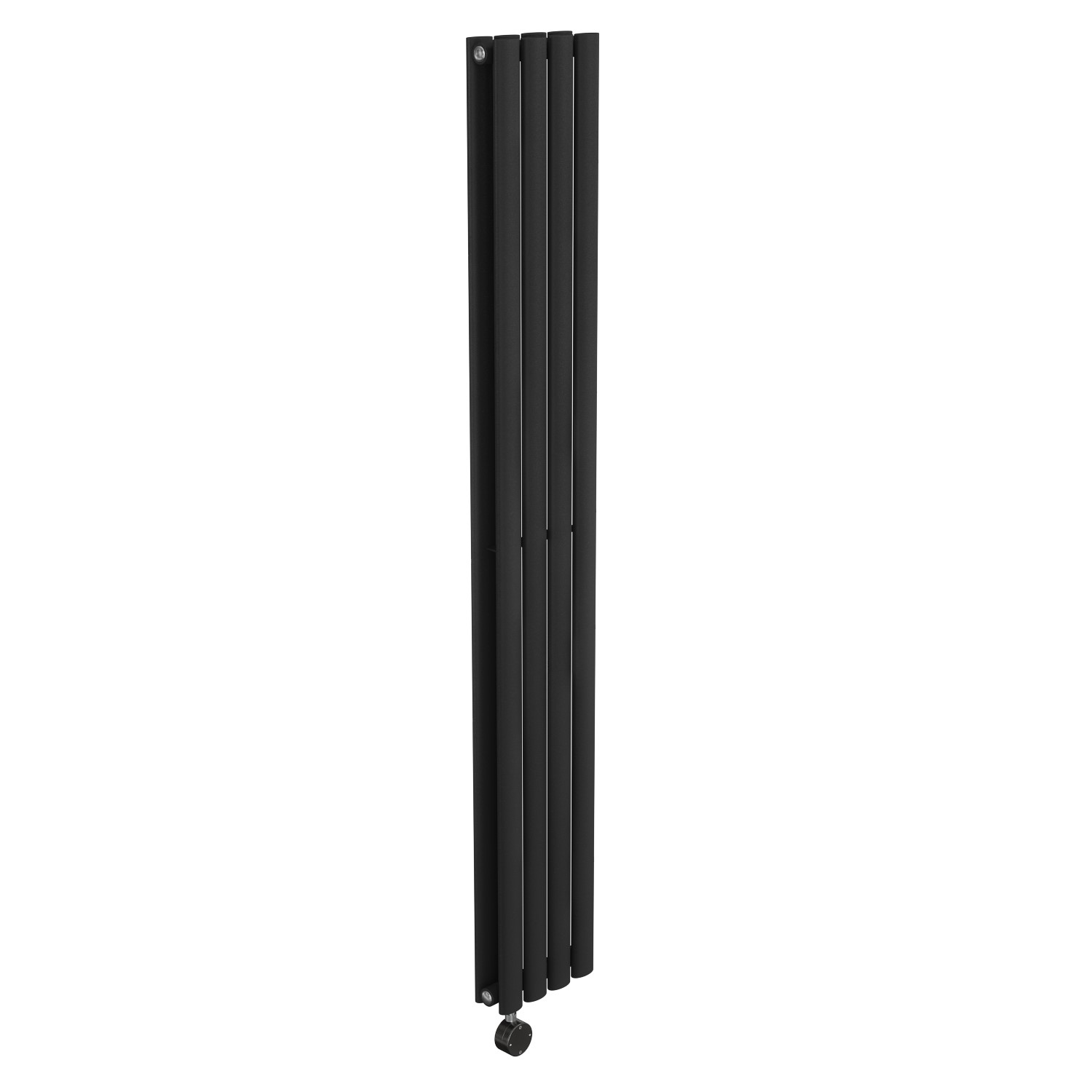 Midnight Black Vertical Smart Electric Radiator with Wi-Fi Thermostat ...