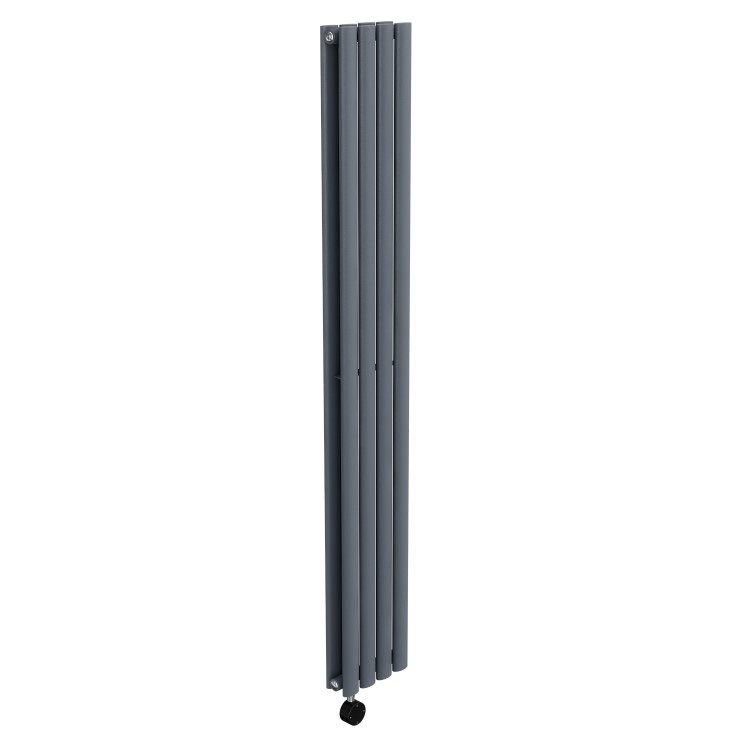 Anthracite Vertical Smart Electric Radiator with Wi-Fi Thermostat - 1200W - Double Panel H1600xW236mm - Bathroom Safe
