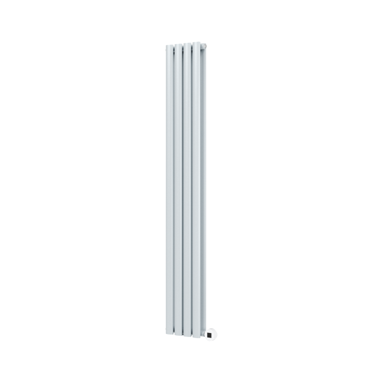 Salt & Pepper Vertical Smart Electric Radiator with Wi-Fi Thermostat - 1.2KW - H1600xW236 - Bathroom Safe