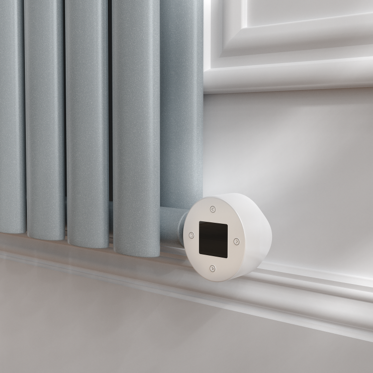 Salt & Pepper Vertical Smart Electric Radiator with Wi-Fi Thermostat - 1.2KW - H1600xW236 - Bathroom Safe