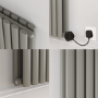 Smoked Stone Vertical Smart Electric Radiator with Wi-Fi Thermostat - 1.2KW - H1600xW236 - Bathroom Safe