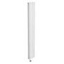 White Electric Vertical Designer Radiator 1.2kW with Wifi Thermostat - Double Panel H1600xW236mm - IPX4 Bathroom Safe