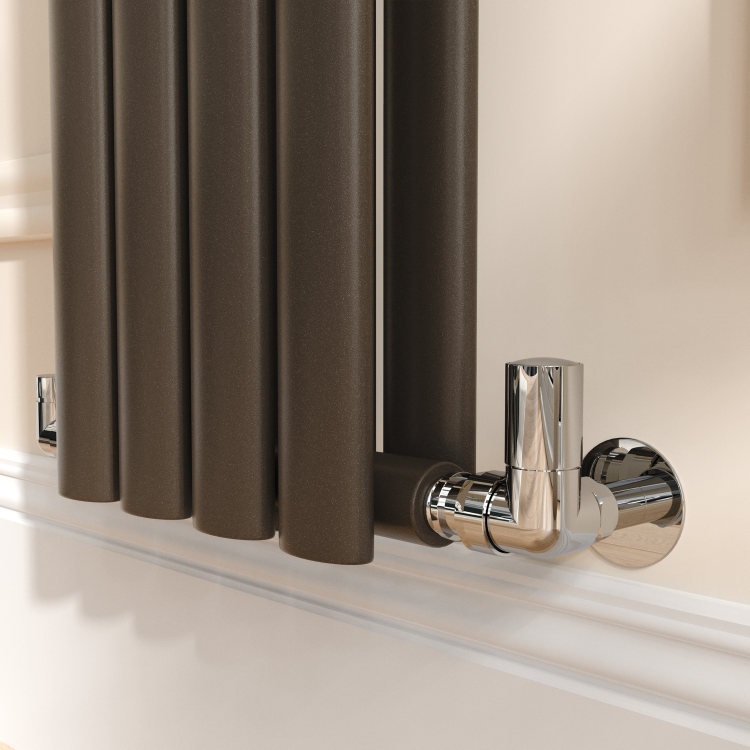 Sorrento Russet Vertical Oval Designer Radiator 1600x236mm Double Panel 2234 BTU