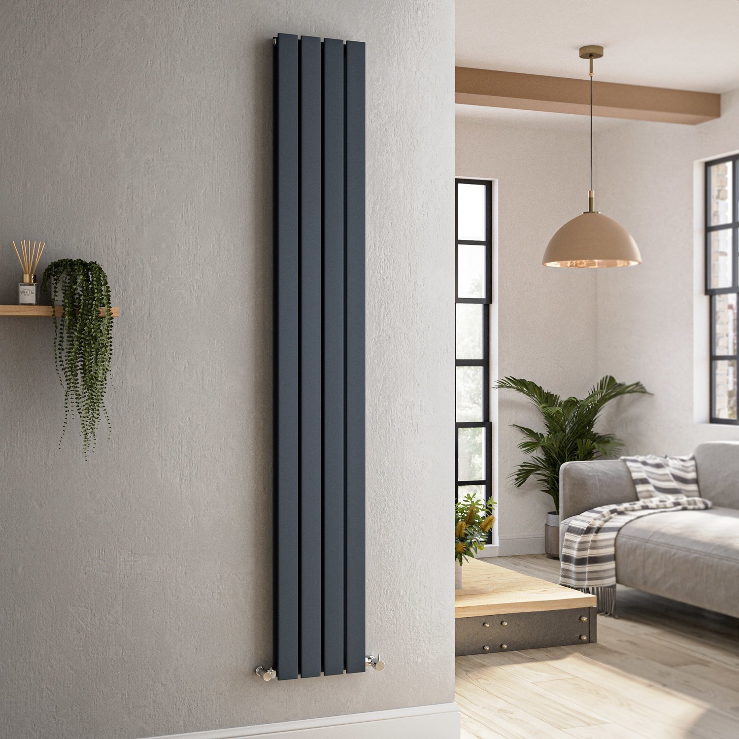 Vertical Flat Designer Radiator 1800x272mm Double Panel 2778 BTU
