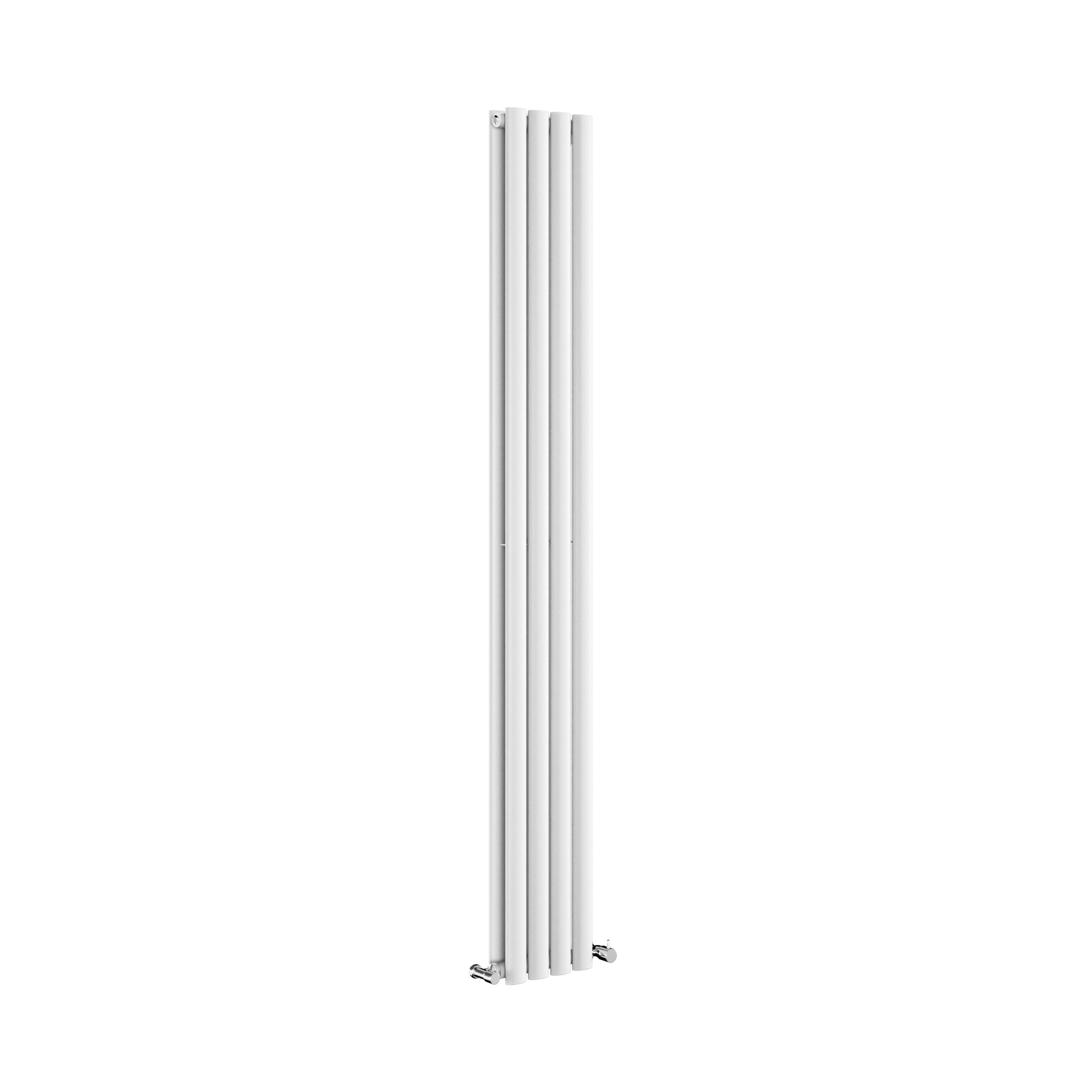 Orinoco Radiator Sorrento White Vertical Oval Designer Radiator 1800x236mm Double Panel ...