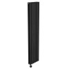 Midnight Black Electric Vertical Designer Radiator 1.2kW with Wifi Thermostat - Double Panel H1600xW354mm - IPX4 Bathroom Safe