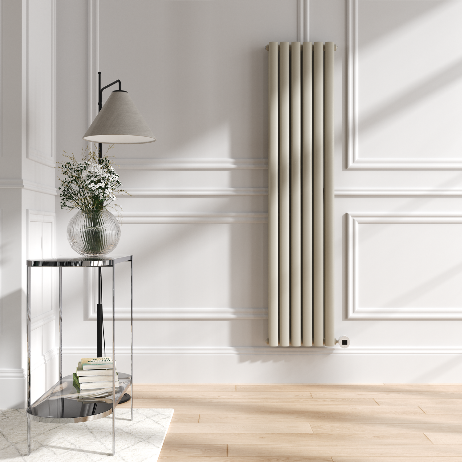 Vertical Smart Electric Radiator Wi Fi Thermostat 1.2KW H1600xW354 Bathroom Safe