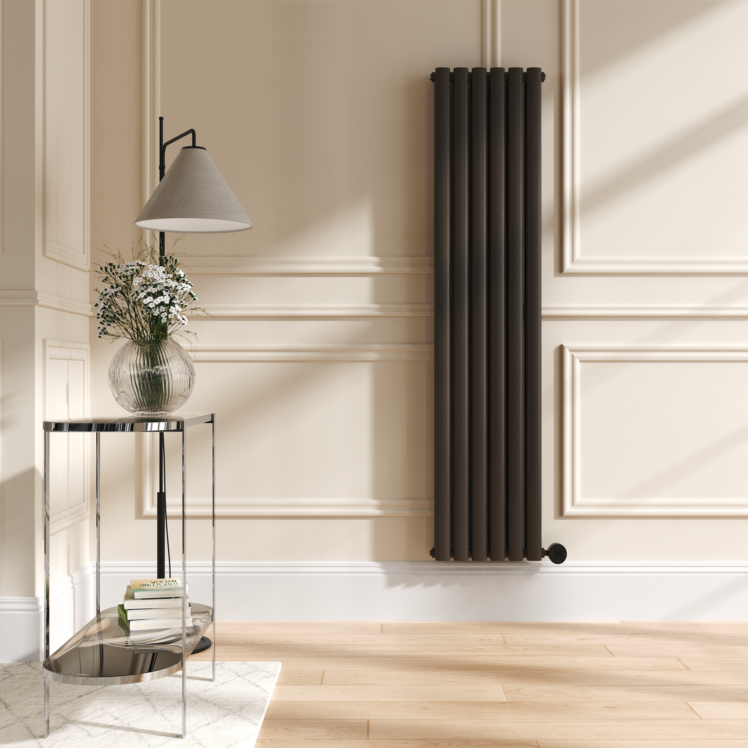 Electriq Russet Vertical Smart Electric Radiator With Wi-Fi Thermostat 1.2Kw H1600xw354 Bathroom Safe VD6-1600-1.2RUW