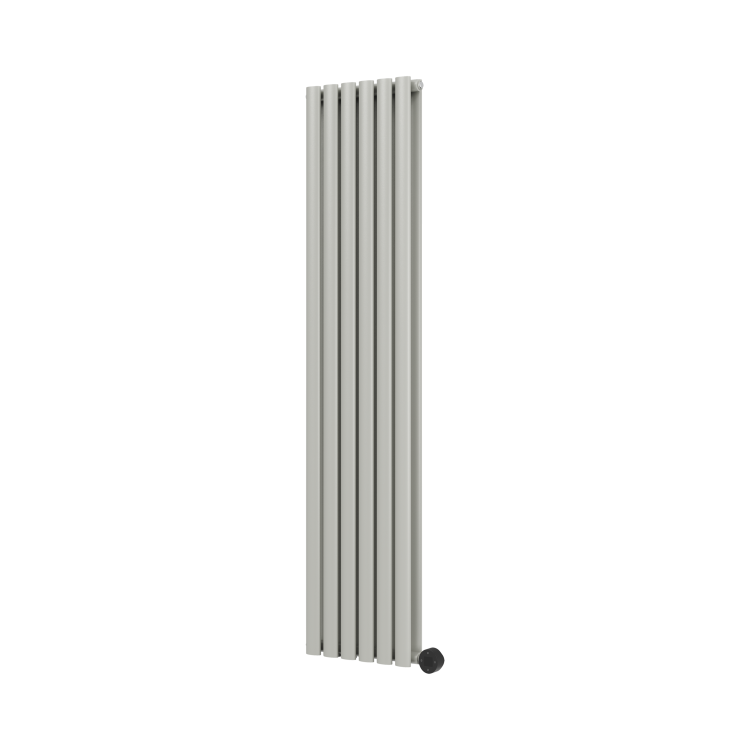 Smoked Stone Vertical Smart Electric Radiator with Wi-Fi Thermostat - 1.2KW - H1600xW354 - Bathroom Safe