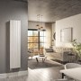 GRADE A2 - White Electric Vertical Designer Radiator 1.2kW with Wifi Thermostat - Double Panel H1600xW354mm - IPX4 Bathroom Safe