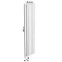 GRADE A2 - White Electric Vertical Designer Radiator 1.2kW with Wifi Thermostat - Double Panel H1600xW354mm - IPX4 Bathroom Safe