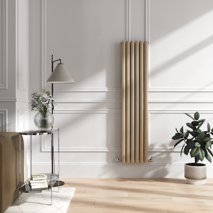 Sorrento Cleopatra Vertical Oval Designer Radiator 1600x354mm Double Panel 3351 BTU