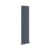 GRADE A1 - Riace Anthracite Vertical Flat Designer Radiator 1600x408mm Double Panel 3687 BTU