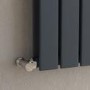 GRADE A1 - Riace Anthracite Vertical Flat Designer Radiator 1600x408mm Double Panel 3687 BTU