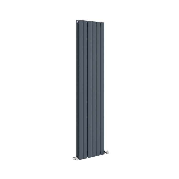 GRADE A1 - Riace Anthracite Vertical Flat Designer Radiator 1600x408mm Double Panel 3687 BTU