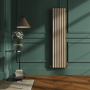 Sorrento Elk brown Vertical Oval Designer Radiator 1600x354mm Double Panel 3351 BTU