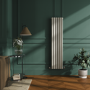 Sorrento Linen Vertical Oval Designer Radiator 1600x354mm Double Panel 3351 BTU