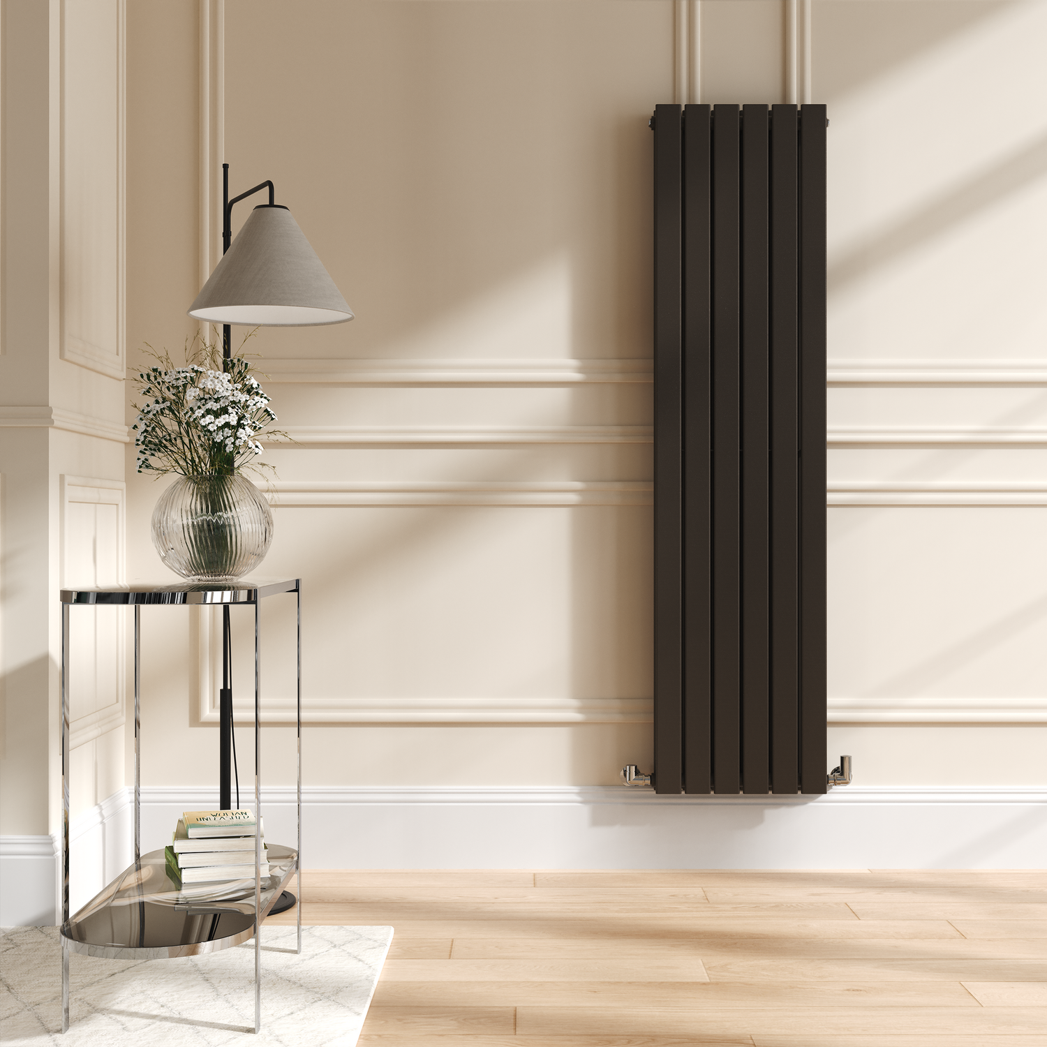 Riace Russet Vertical Flat Designer Radiator 1600x408mm Double Panel 3687 BTU