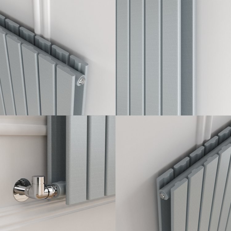 Riace Salt & Pepper Vertical Flat Designer Radiator 1600x408mm Double Panel 3687 BTU