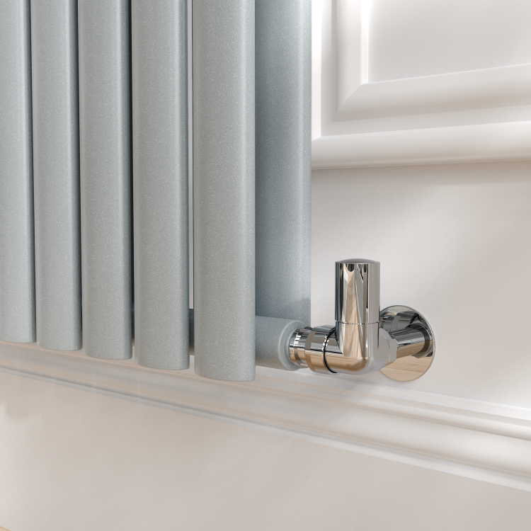 Sorrento Salt & Pepper Vertical Oval Designer Radiator 1600x354mm Double Panel 3351 BTU