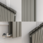 Riace Smoked Stone Vertical Flat Designer Radiator 1600x408mm Double Panel 3687 BTU