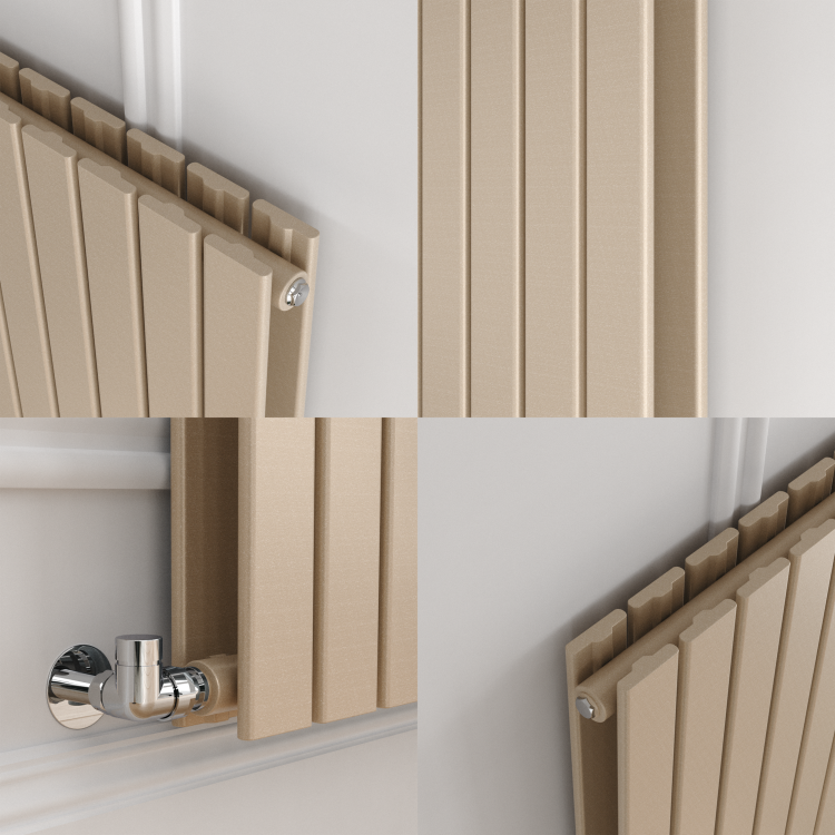 Riace Cleopatra Vertical Flat Designer Radiator 1600x544mm Double Panel 4916 BTU