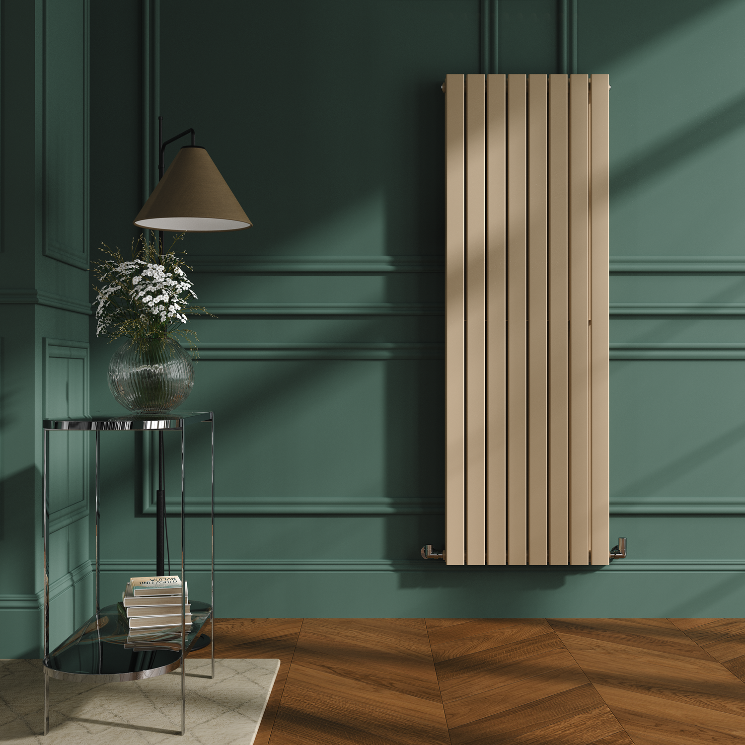Riace Elk  Vertical Flat Designer Radiator 1600X544mm Double Panel 4916 Btu VD8-1600-EBCF