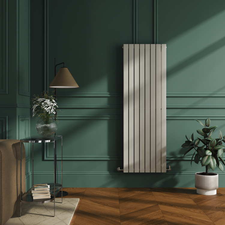 Riace Linen Vertical Flat Designer Radiator 1600x544mm Double Panel 4916 BTU