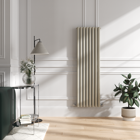 Sorrento Linen Vertical Oval Designer Radiator 1600x472mm Double Panel ...