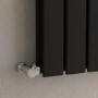 Riace Midnight Black Vertical Flat Designer Radiator 1800x544mm Double Panel 5557 BTU