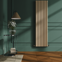 Sorrento Elk brown Vertical Oval Designer Radiator 1800x472mm Double Panel 4983 BTU