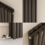 Sorrento Russet Vertical Oval Designer Radiator 1800x472mm Double Panel 4983 BTU
