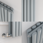 Sorrento Salt & Pepper Vertical Oval Designer Radiator 1800x472mm Double Panel 4983 BTU